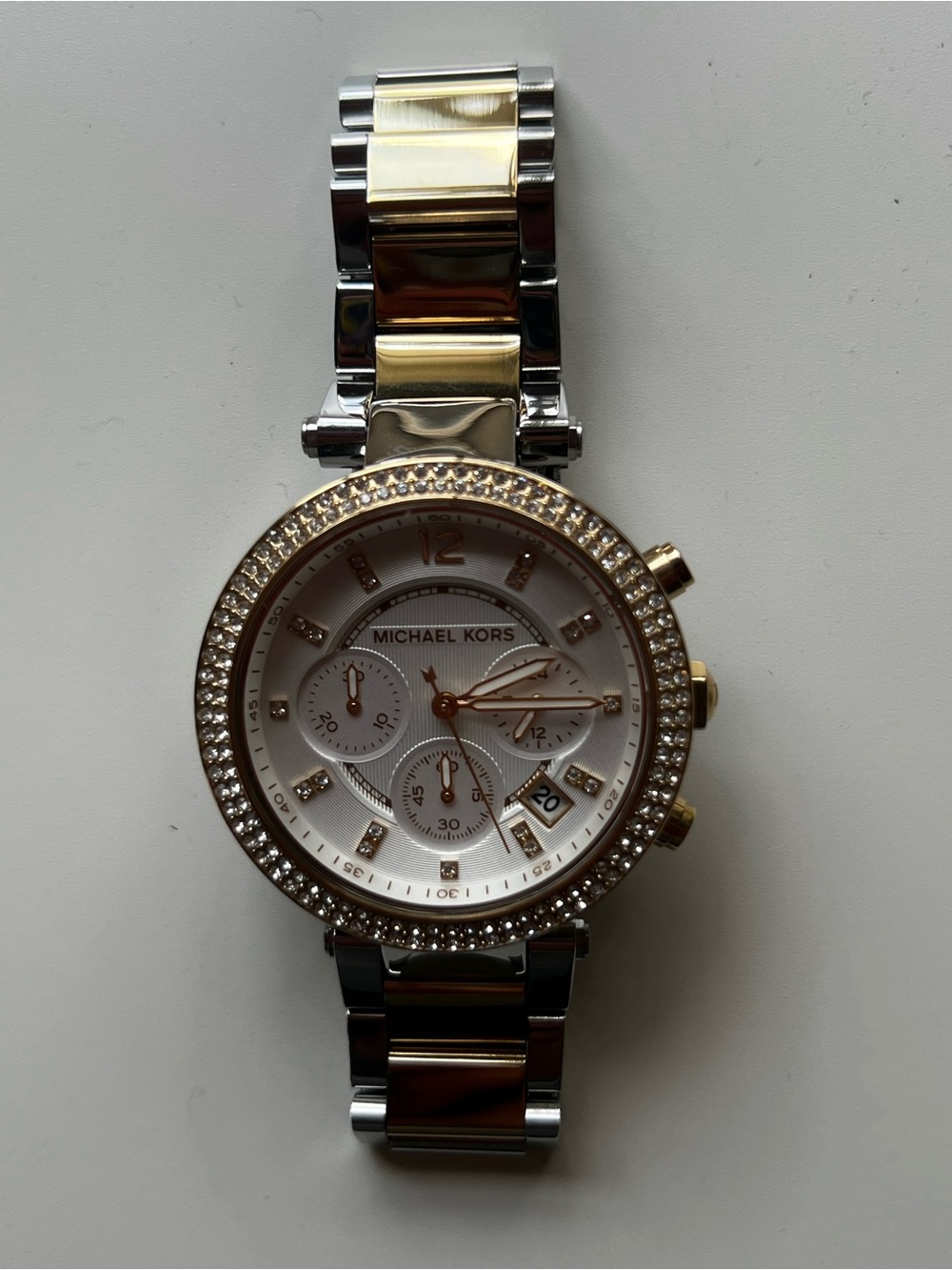 Women’s Michael Kors Two-Tone Gold & Silver Pave Bezel Watch - Brand New; Unworn